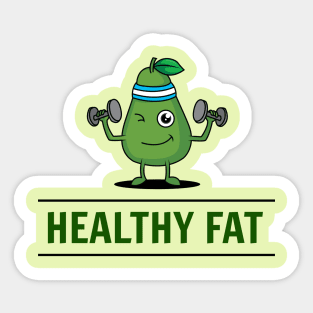 Healthy Fat Funny Fit Avocado Sticker